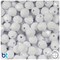 BeadTin White Opaque 10mm Faceted Round Plastic Craft Beads (225pcs)